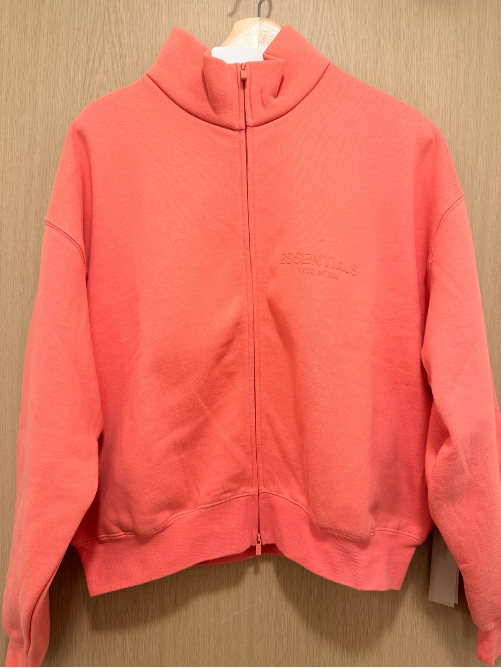 NWT ESSENTIALS Coral Zip Front Oversized Hoodie
